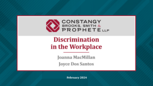 Constangy Webinar - Decoding Discrimination Laws: What Employers Need to Know