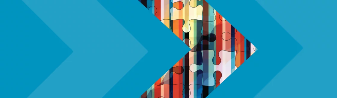 Light blue banner with arrow overlay with puzzle pieces for the Employment & Labor Insider Blog