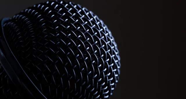 Close-up of microphone lines