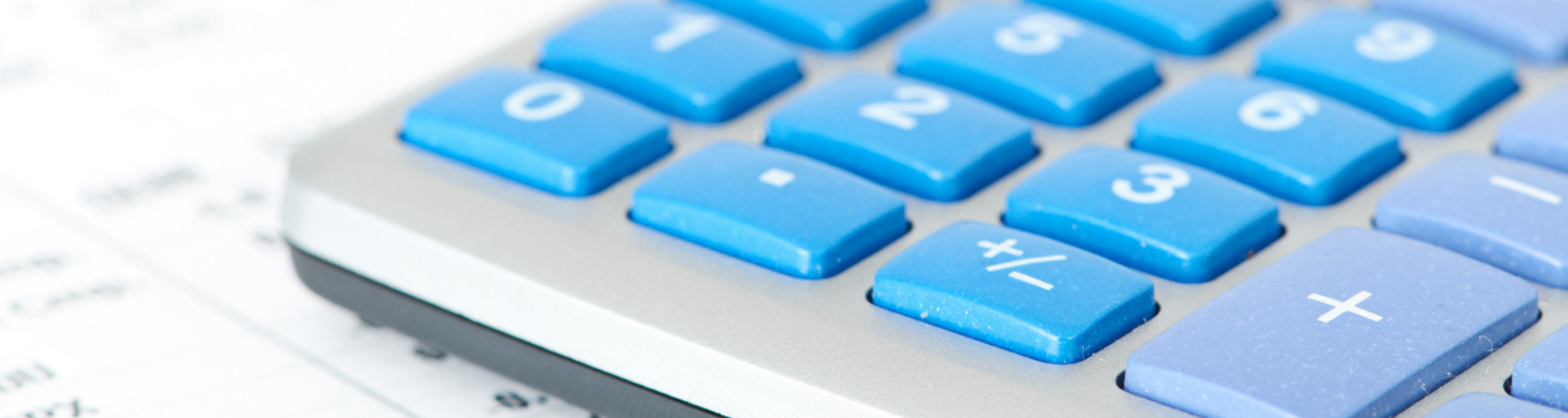 Close-up of blue calculator buttons