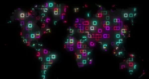Global technology map. Computer generated 3d render