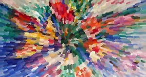 Abstract oil painting in beige and bright colors. Contemporary art random paint strokes in warm colors. Abstract painting and scrawl, mix-media, squiggle brushes. Art with harmonious color. stock illustration
