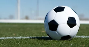 Soccer ball near the Goal.